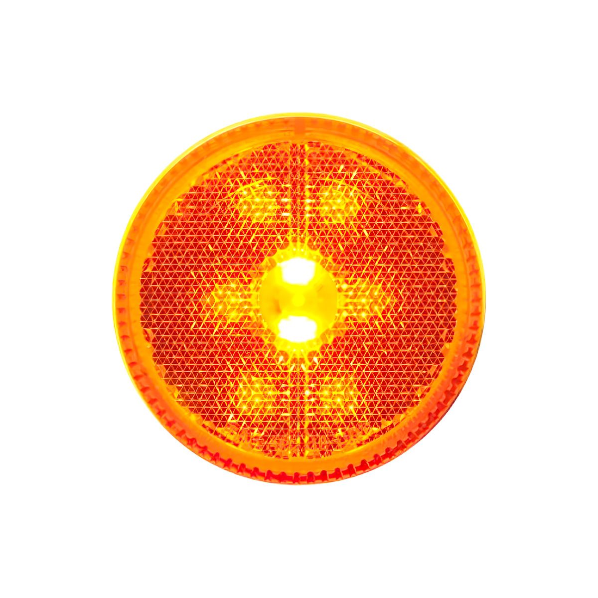 8 LED 2.5" Round Reflectorize Light (Clearance/Marker) - Amber LED/Amber Lens (Bulk)