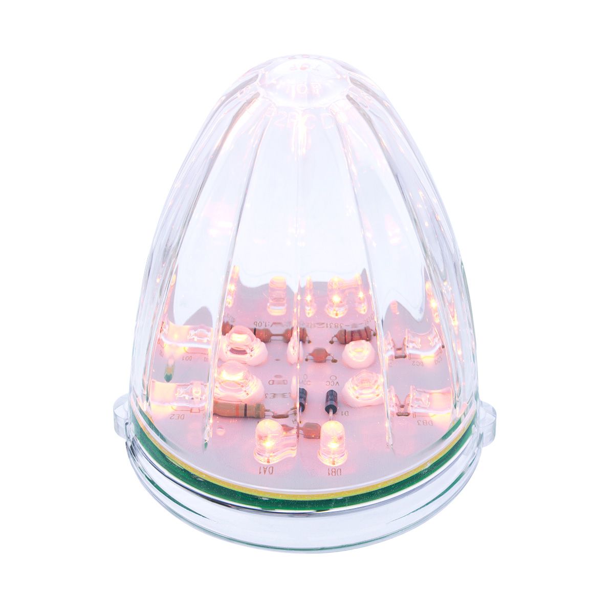 19 LED Watermelon Grakon 1000 Cab Light - Amber LED/Clear Lens