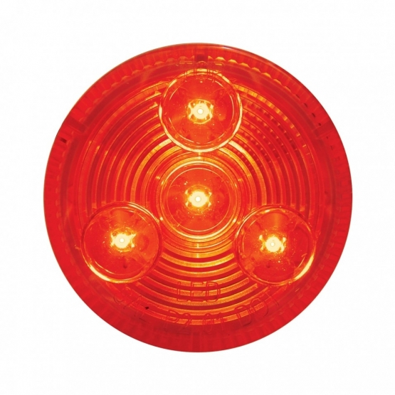 4 LED 2.5" Round Low Profile Light (Clearance/Marker) - Red LED/Red Lens