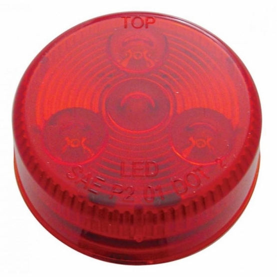 4 LED 2.5" Round Low Profile Light (Clearance/Marker) - Red LED/Red Lens - Thumbnail 2