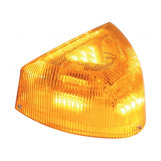 37 LED Turn Signal Light With Clear Base For 1987-2007 Peterbilt 379/378/357 - Amber LED/Amber Lens - Thumbnail 2