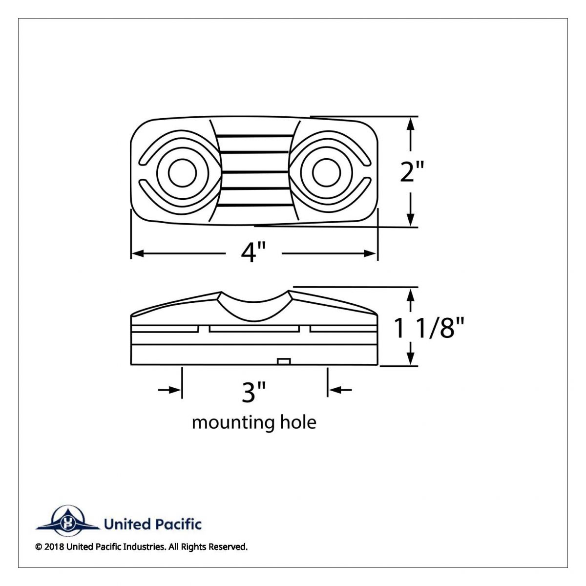 12 LED 4" X 2" Rectangular Light (Clearance/Marker) - Amber LED/Amber Lens (Bulk) - Thumbnail 3