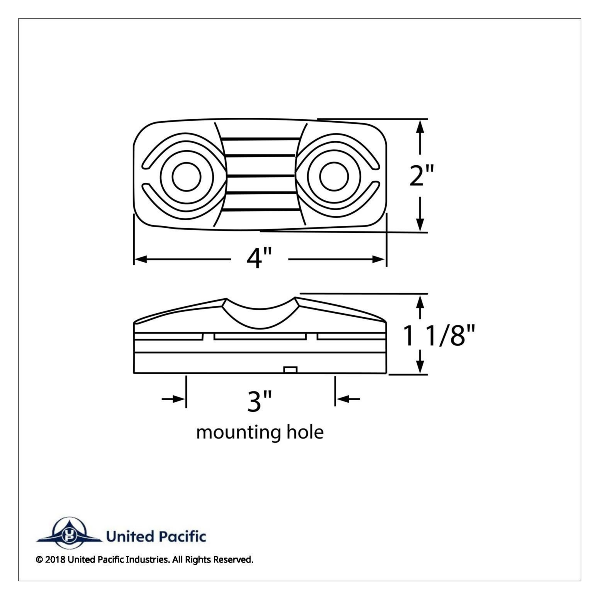 12 LED 4" X 2" Rectangular Light (Clearance/Marker) - Amber LED/Amber Lens (Bulk) - Thumbnail 4