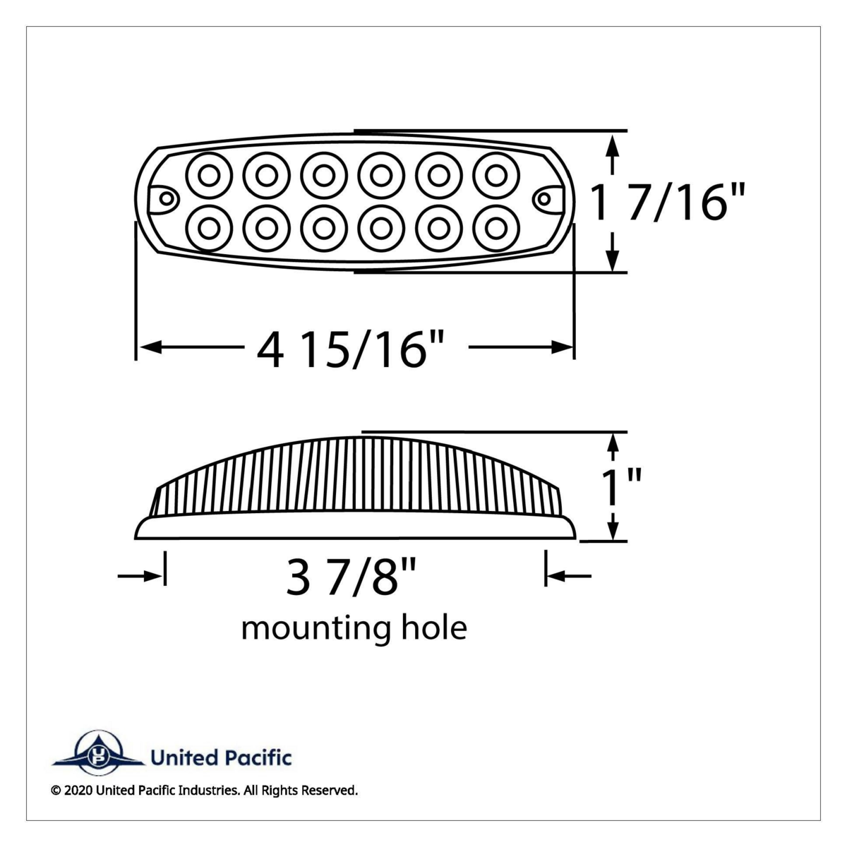 12 Amber LED Reflector Rectangular Light (Clearance/Marker) -Amber Lens (Bulk) - Thumbnail 7
