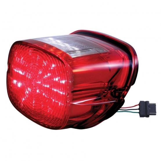 29 LED Tail Light For Harley Motorcycle With 4 LED License Light - Red LED/Red Lens - Thumbnail 3