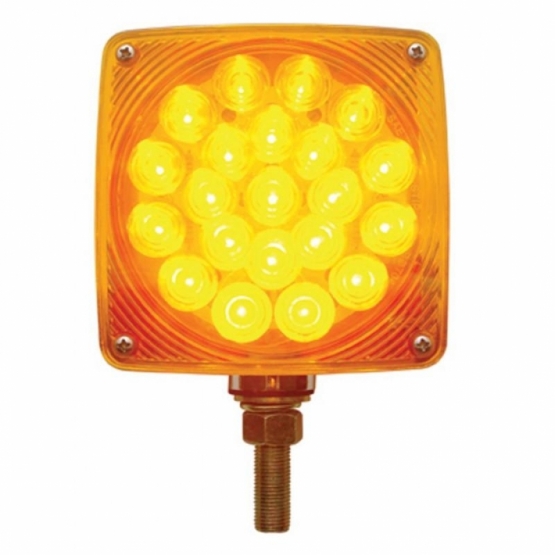 45 LED Single Stud Double Face Turn Signal Light (Passenger) - Amber & Red LED/Amber & Red Lens - Thumbnail 2