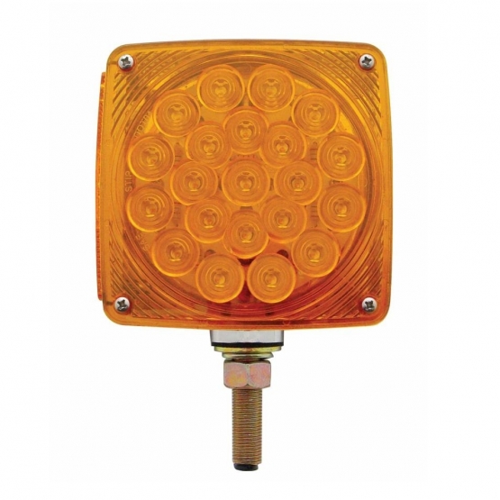 45 LED Single Stud Double Face Turn Signal Light (Passenger) - Amber & Red LED/Amber & Red Lens - Thumbnail 3