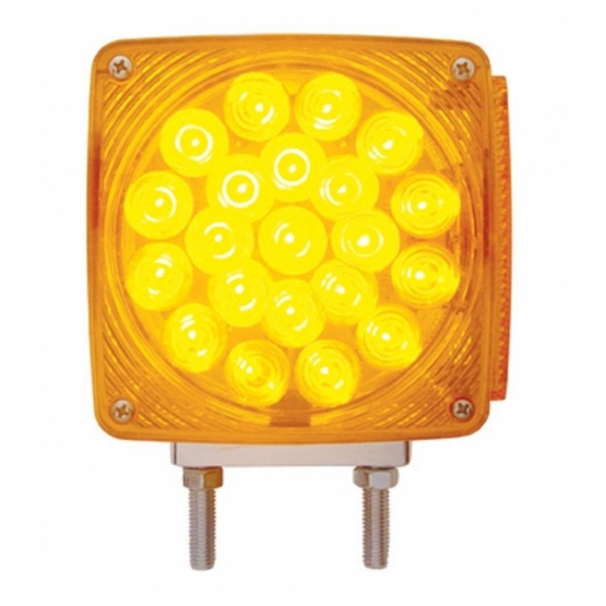45 LED Double Stud Double Face Turn Signal Light (Driver) - Amber & Red LED/Amber & Red Lens - Thumbnail 2