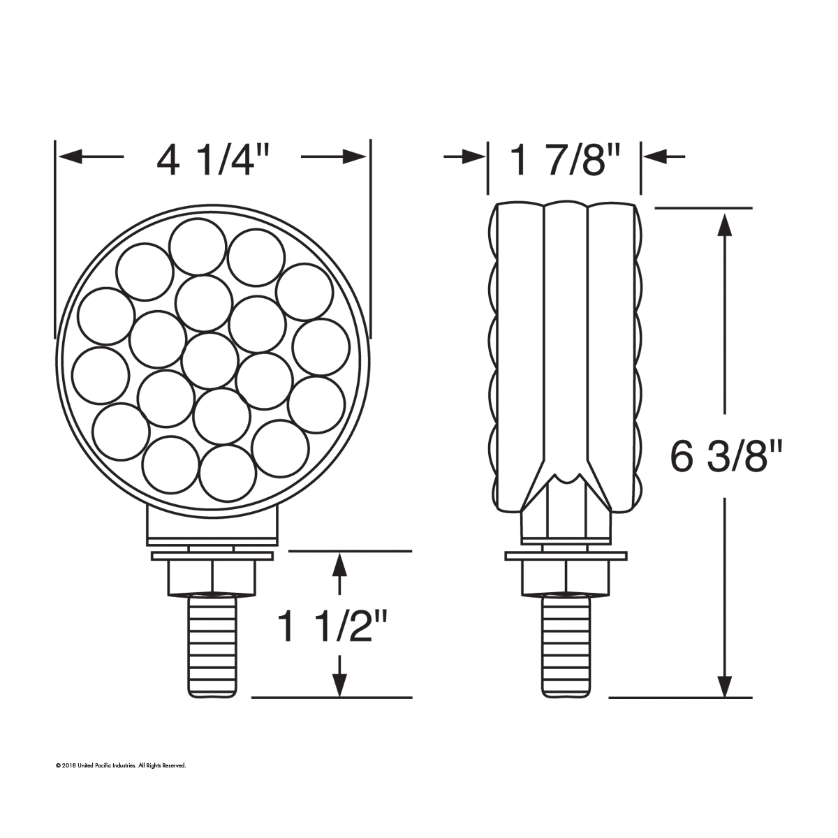 42 LED Double Face Turn Signal Light - Amber LED/Clear Lens - Thumbnail 3