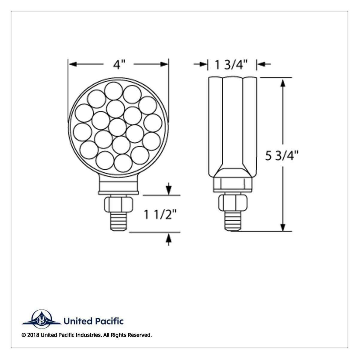 34 LED Single Stud Reflector Double Face Turn Signal Light - Amber & Red LED/Clear Lens - Thumbnail 2
