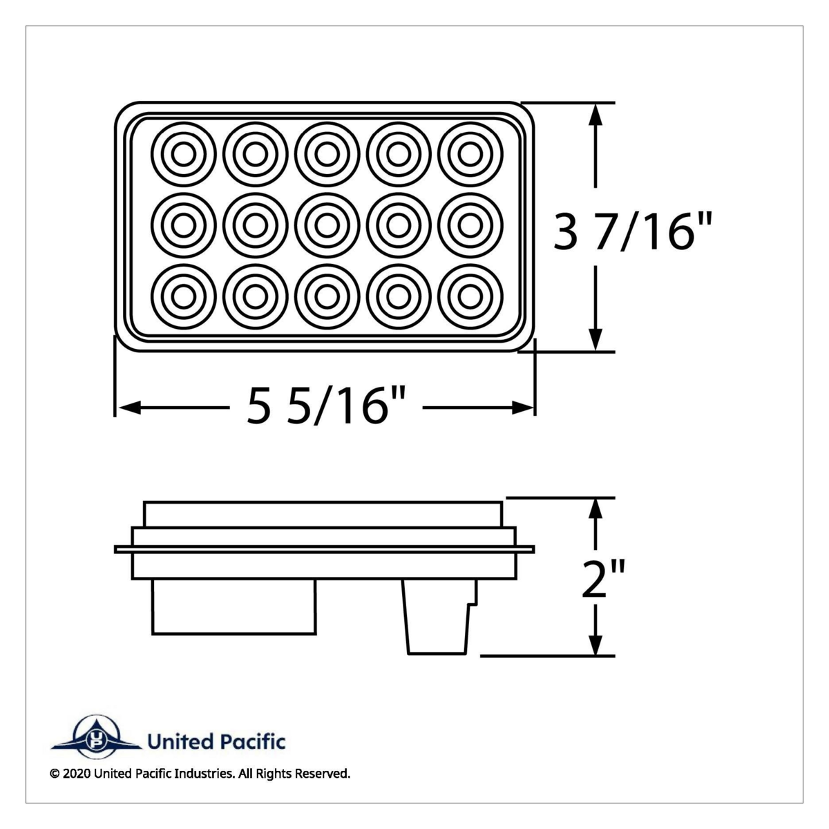 15 LED Rectangular Turn Signal Light - Amber LED/Amber Lens - Thumbnail 5