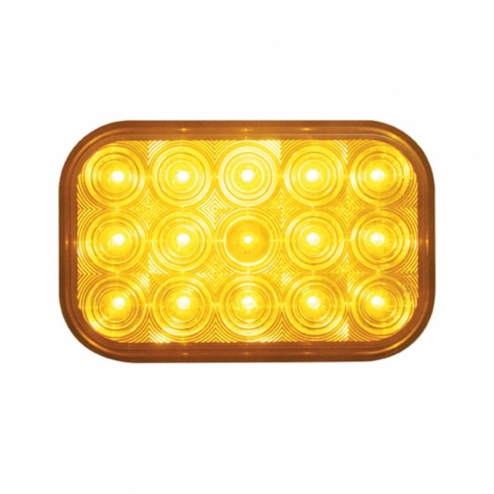 15 LED Rectangular Turn Signal Light Kit - Amber LED/Amber Lens - Thumbnail 2
