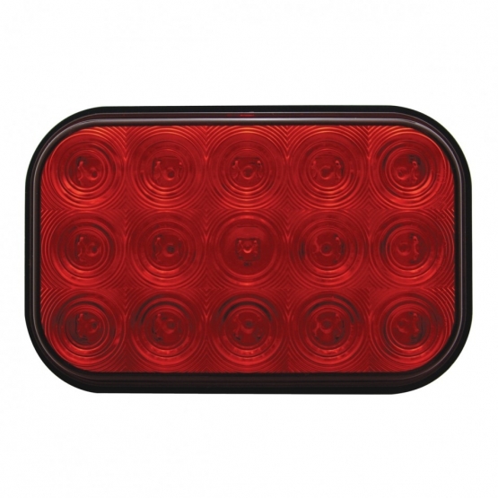 15 LED Rectangular Light (Stop, Turn & Tail) - Red LED/Red Lens - Thumbnail 2