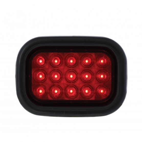 15 LED Rectangular Light Kit (Stop, Turn & Tail) - Red LED/Red Lens