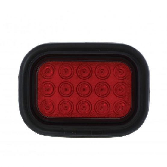 15 LED Rectangular Light Kit (Stop, Turn & Tail) - Red LED/Red Lens - Thumbnail 2