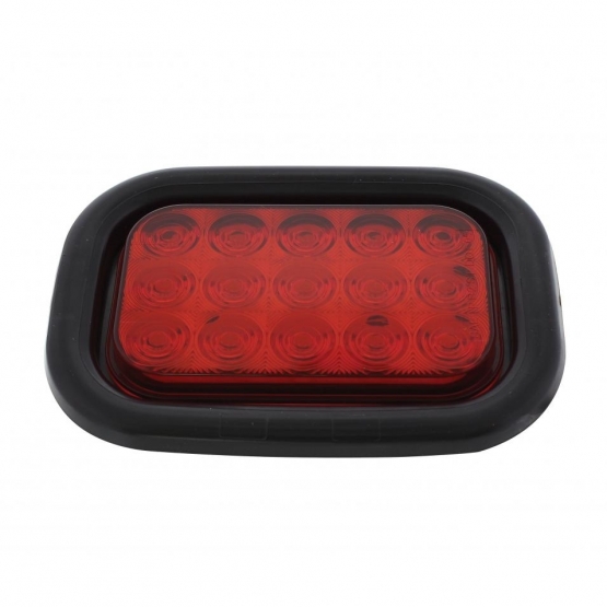 15 LED Rectangular Light Kit (Stop, Turn & Tail) - Red LED/Red Lens - Thumbnail 3