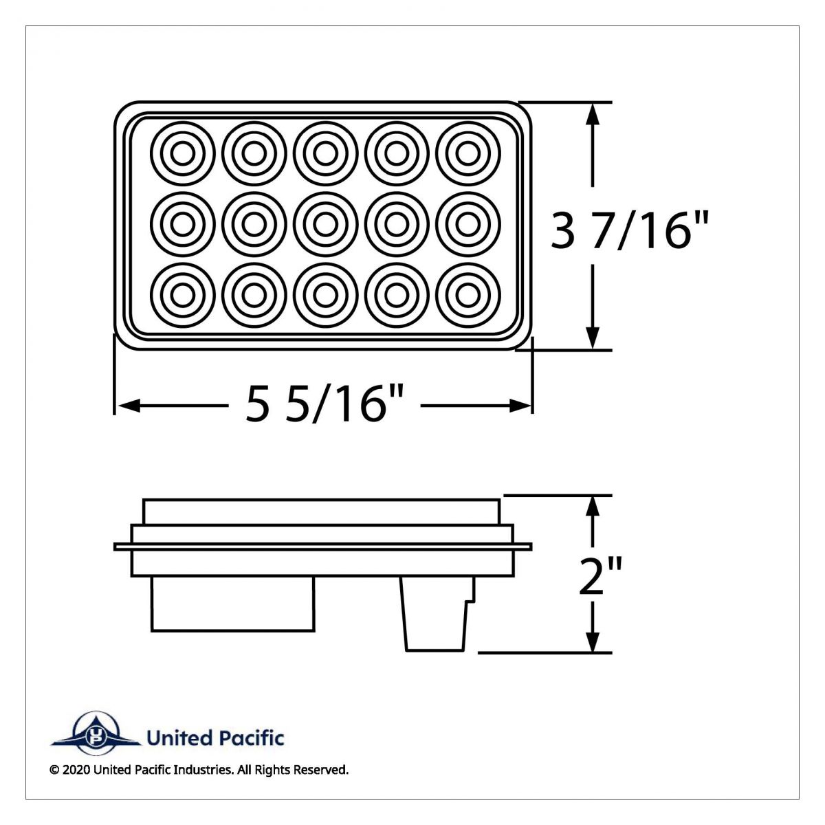 15 LED Rectangular Light (Stop, Turn & Tail) - Red LED/Clear Lens - Thumbnail 3