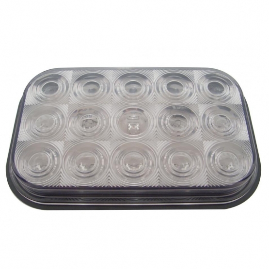 15 LED Rectangular Light (Stop, Turn & Tail) - Red LED/Clear Lens (Bulk) - Thumbnail 2