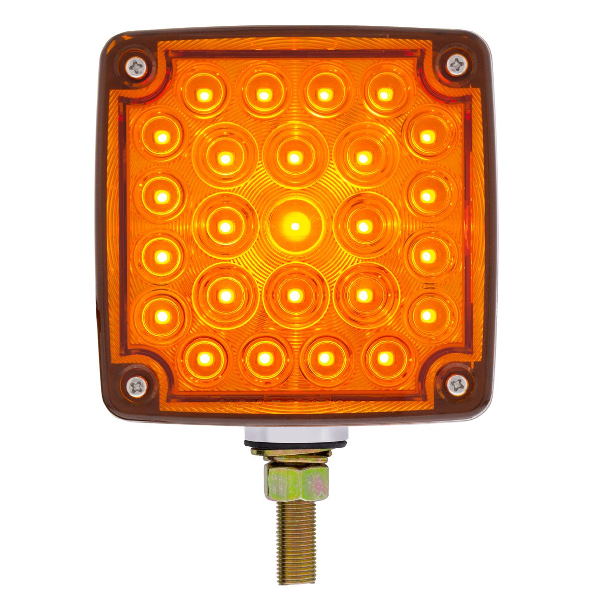 52 LED Single Stud Double Face Turn Signal Light (Passenger) - Amber & Red LED/Amber & Red Lens