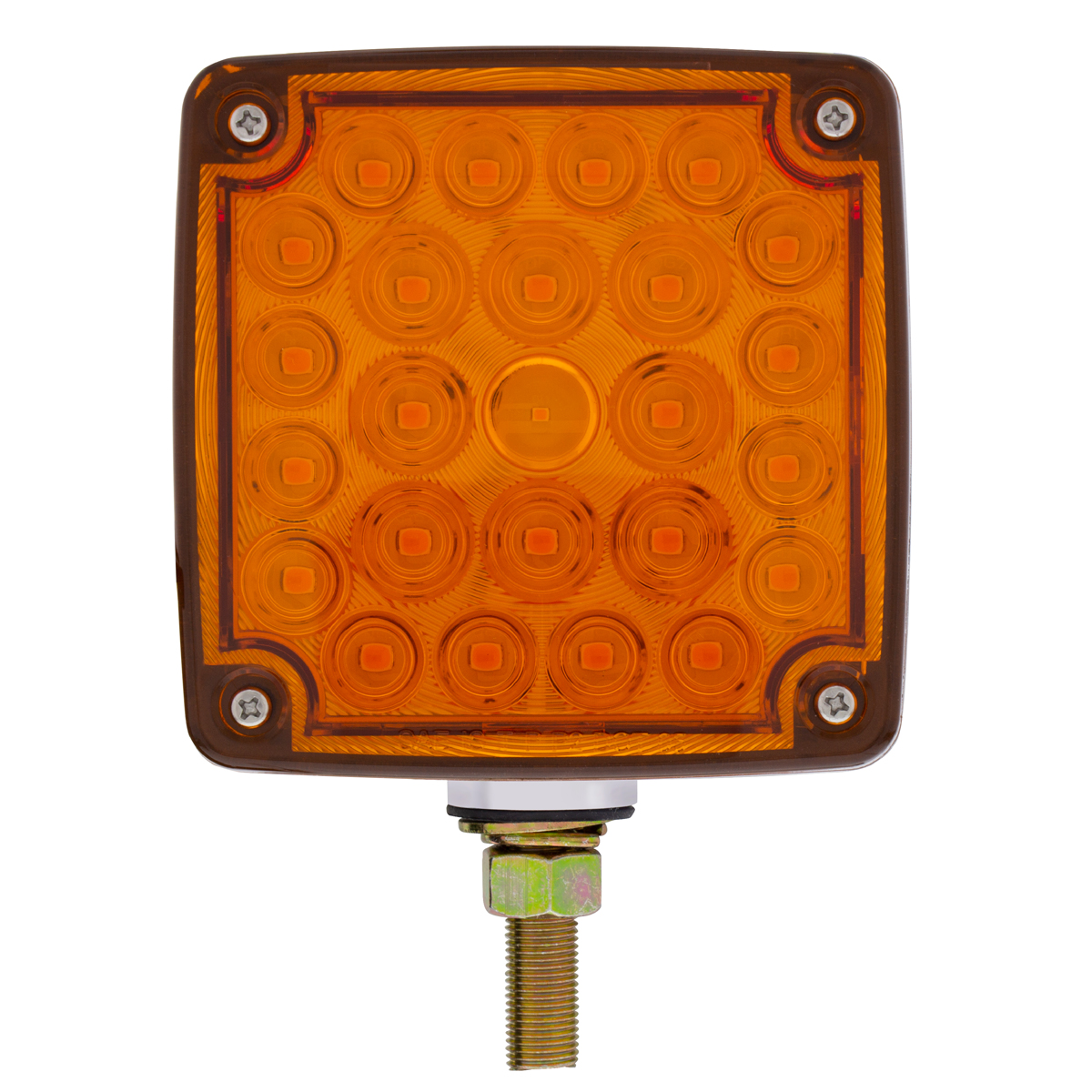 52 LED Single Stud Double Face Turn Signal Light (Passenger) - Amber & Red LED/Amber & Red Lens - Thumbnail 2