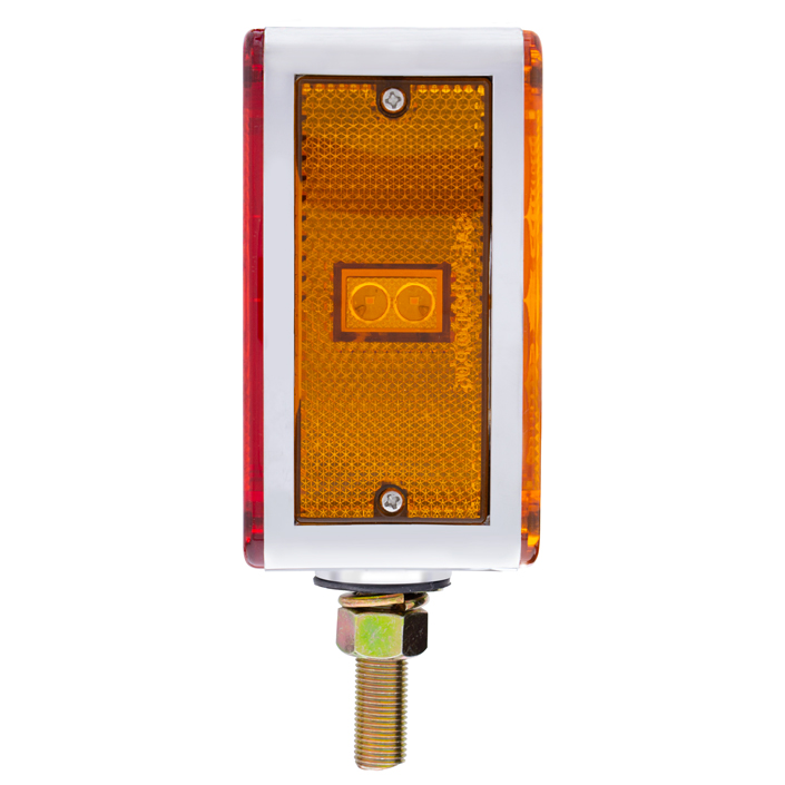 52 LED Single Stud Double Face Turn Signal Light (Passenger) - Amber & Red LED/Amber & Red Lens - Thumbnail 6