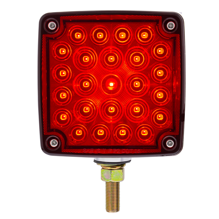 52 LED Single Stud Double Face Turn Signal Light (Passenger) - Amber & Red LED/Amber & Red Lens - Thumbnail 7