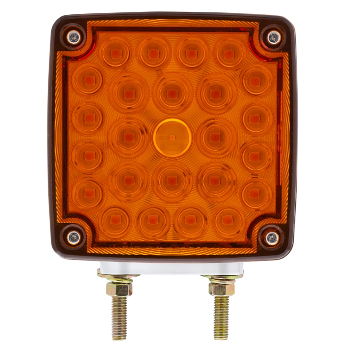 52 LED Double Stud Double Face Turn Signal Light (Driver) - Amber & Red LED/Amber & Red Lens - Thumbnail 2