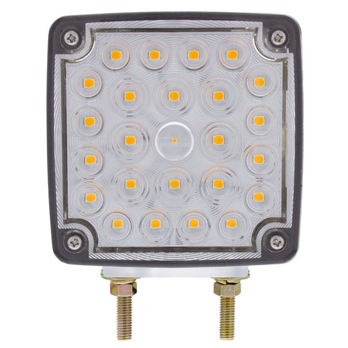 52 LED Double Stud Double Face Turn Signal Light (Driver) - Amber & Red LED/Clear Lens - Thumbnail 2