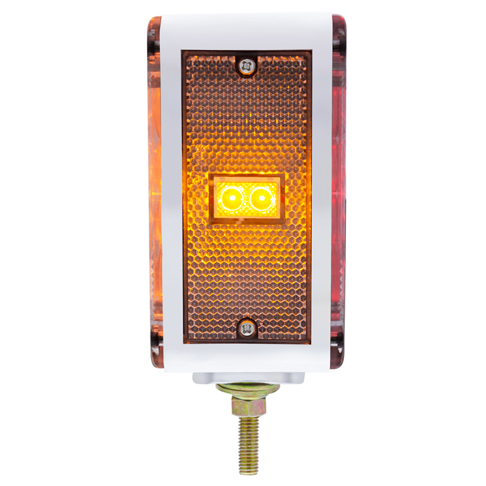 52 LED Double Stud Double Face Turn Signal Light (Driver) - Amber & Red LED/Clear Lens - Thumbnail 5