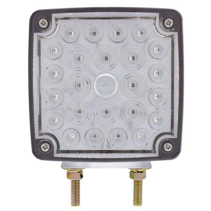 52 LED Double Stud Double Face Turn Signal Light (Driver) - Amber & Red LED/Clear Lens - Thumbnail 8