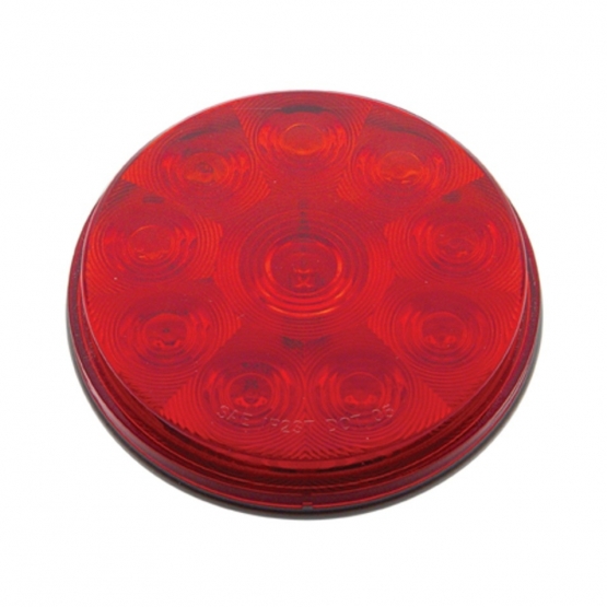 10 LED 4" Round Light (Stop, Turn & Tail) - Red LED/Red Lens (Bulk) - Thumbnail 2