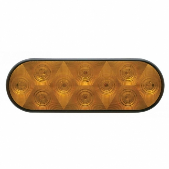 10 LED 6" Oval Turn Signal Light - Amber LED/Amber Lens - Thumbnail 3