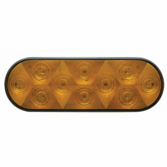 10 LED 6" Oval Turn Signal Light Kit - Amber LED/Amber Lens - Thumbnail 2