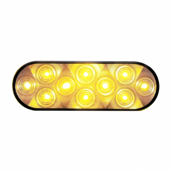 10 LED 6" Oval Turn Signal Light - Amber LED/Clear Lens