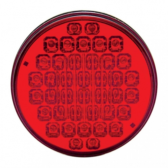 40 LED 4" Round Light (Stop, Turn & Tail) - Red LED/Red Lens - Thumbnail 2