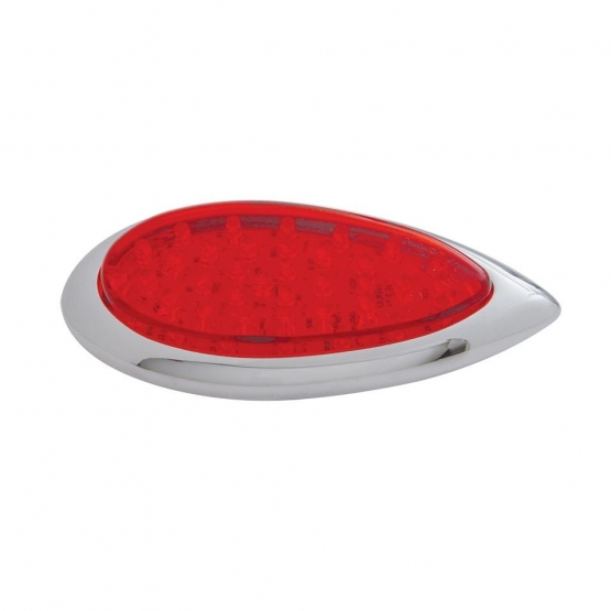 39 LED "Teardrop" Light With Plastic Bezel (Stop, Turn & Tail) - Red LED/Red Lens - Thumbnail 3