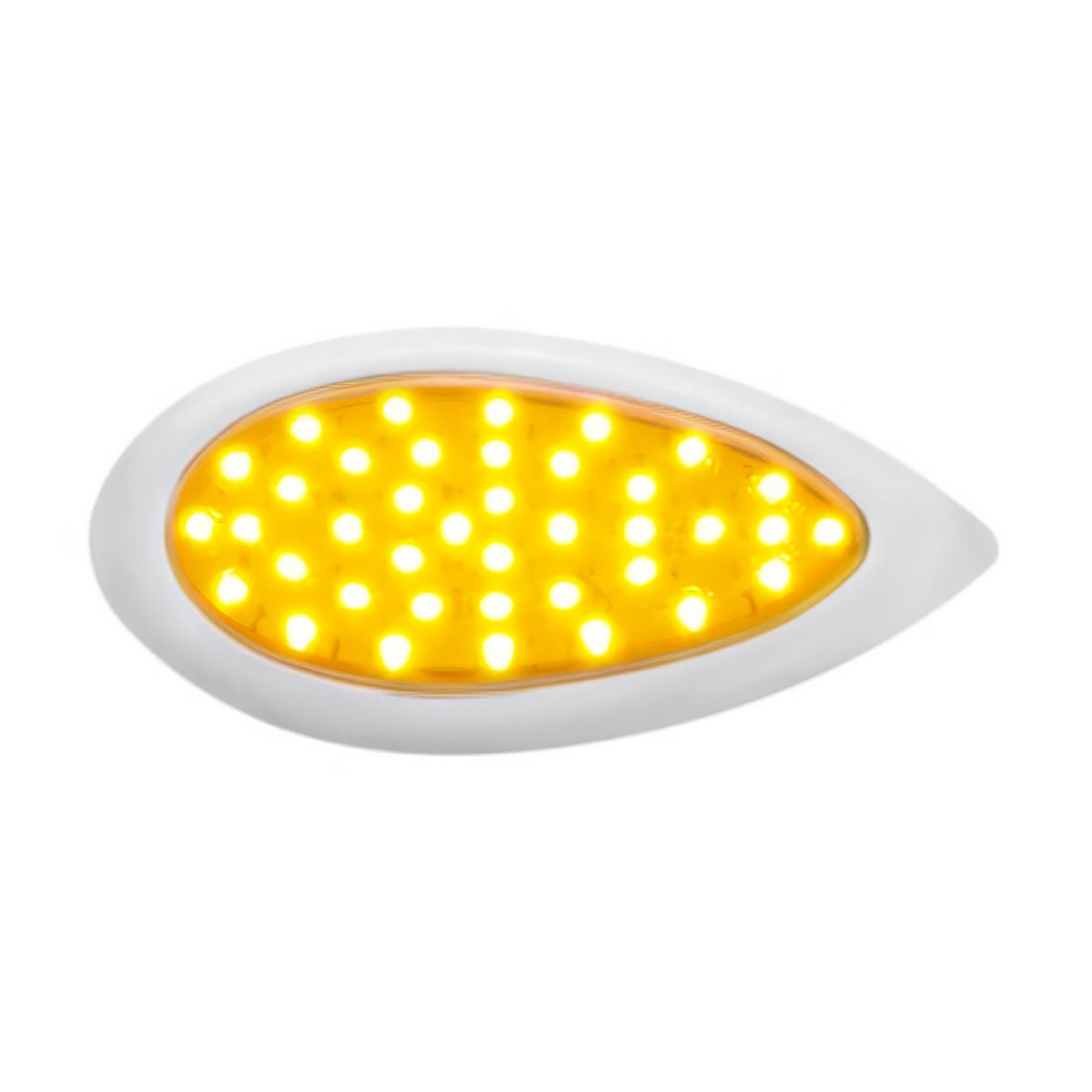 39 LED "Teardrop" Turn Signal Light With Bezel - Amber LED/Amber Lens - Thumbnail 6