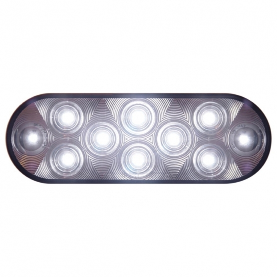 10 LED 6" Oval Auxiliary/Utility Light - White LED/Clear Lens