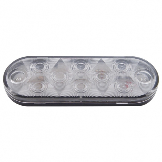 10 LED 6" Oval Auxiliary/Utility Light - White LED/Clear Lens (Bulk) - Thumbnail 3