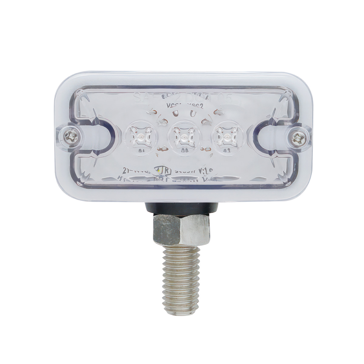 6 LED Double Face Light - T-Mount - Amber & Red LED/Clear Lens - Thumbnail 2