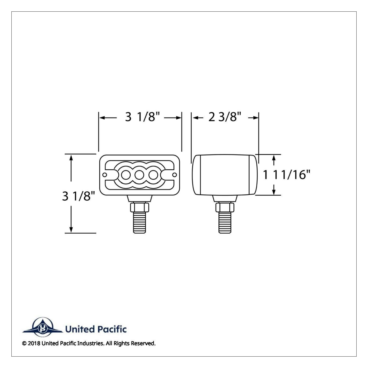 6 LED Double Face Light - T-Mount - Amber & Red LED/Clear Lens - Thumbnail 5