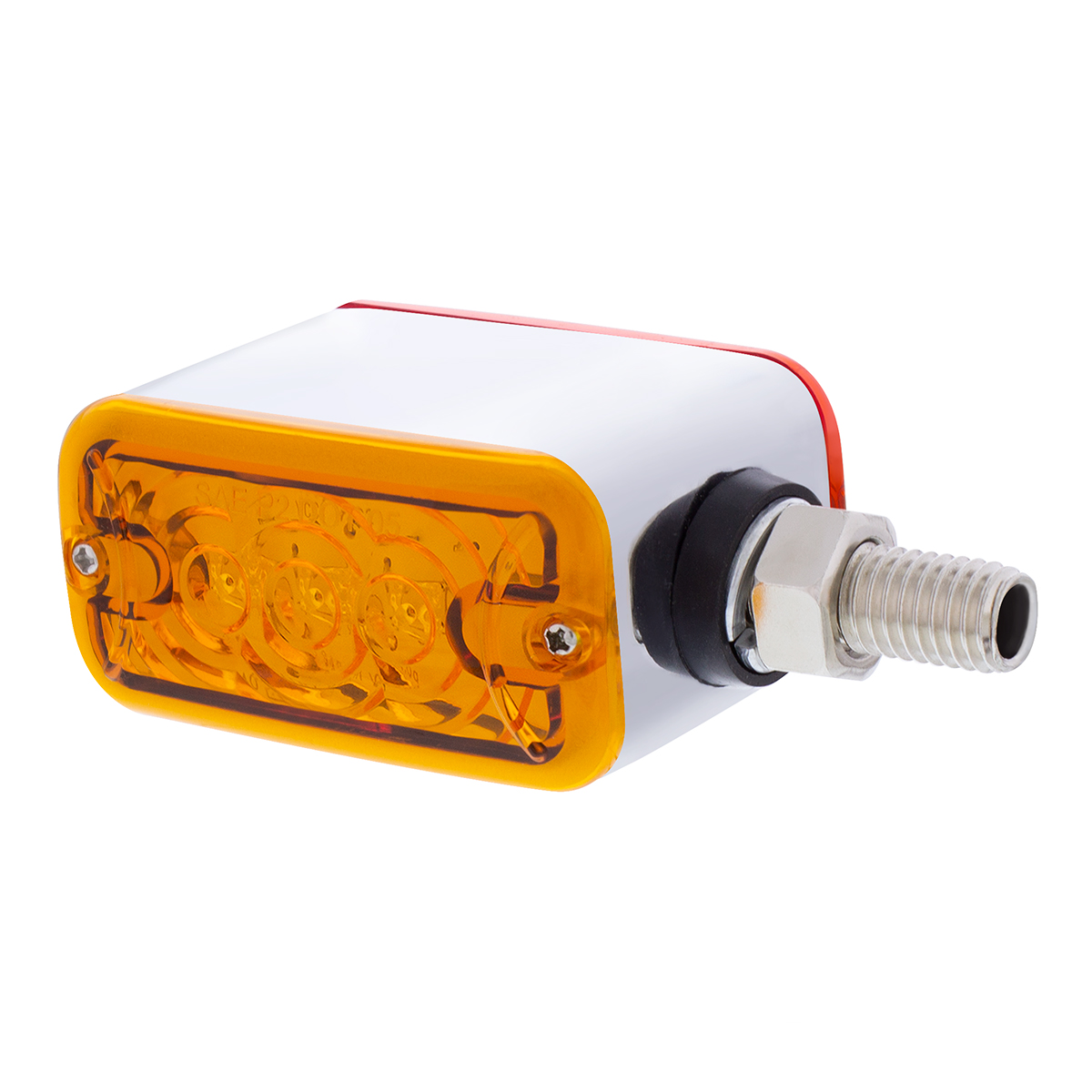 6 LED Single Function Double Face Light - Horizontal Mount - Amber & Red LED/Amber & Red Lens - Thumbnail 2