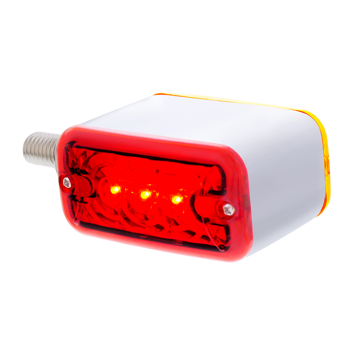 6 LED Single Function Double Face Light - Horizontal Mount - Amber & Red LED/Amber & Red Lens - Thumbnail 3