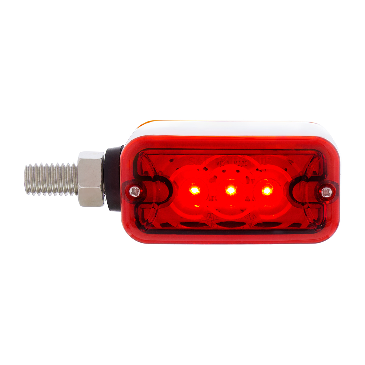 6 LED Single Function Double Face Light - Horizontal Mount - Amber & Red LED/Amber & Red Lens - Thumbnail 7
