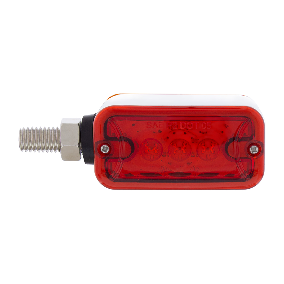 6 LED Single Function Double Face Light - Horizontal Mount - Amber & Red LED/Amber & Red Lens - Thumbnail 8