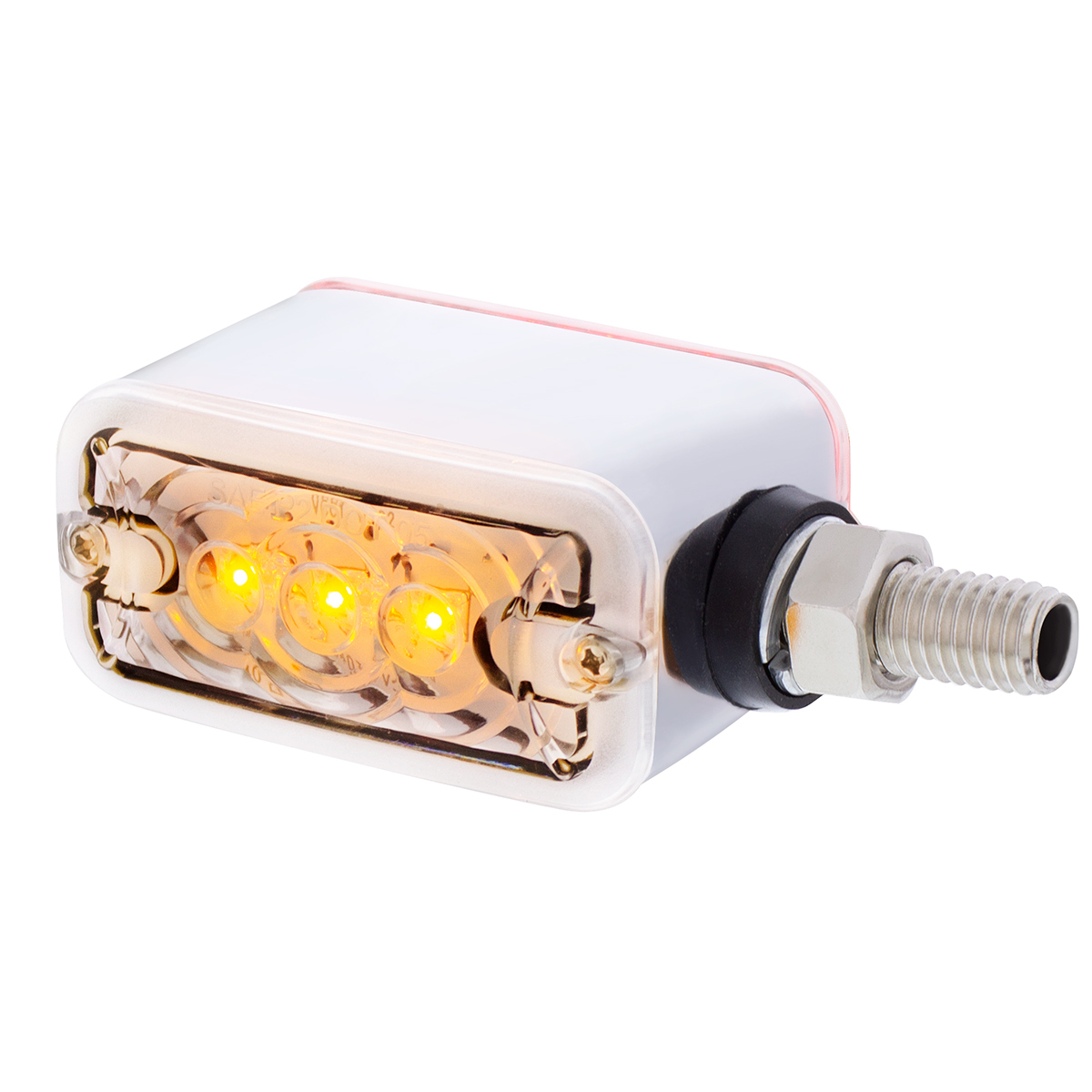 6 LED Single Function Double Face Light - Horizontal Mount - Amber & Red LED/Clear Lens - Thumbnail 11