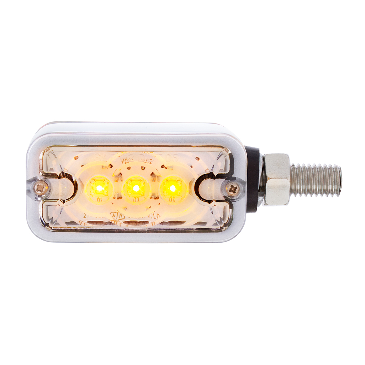 6 LED Single Function Double Face Light - Horizontal Mount - Amber & Red LED/Clear Lens - Thumbnail 5