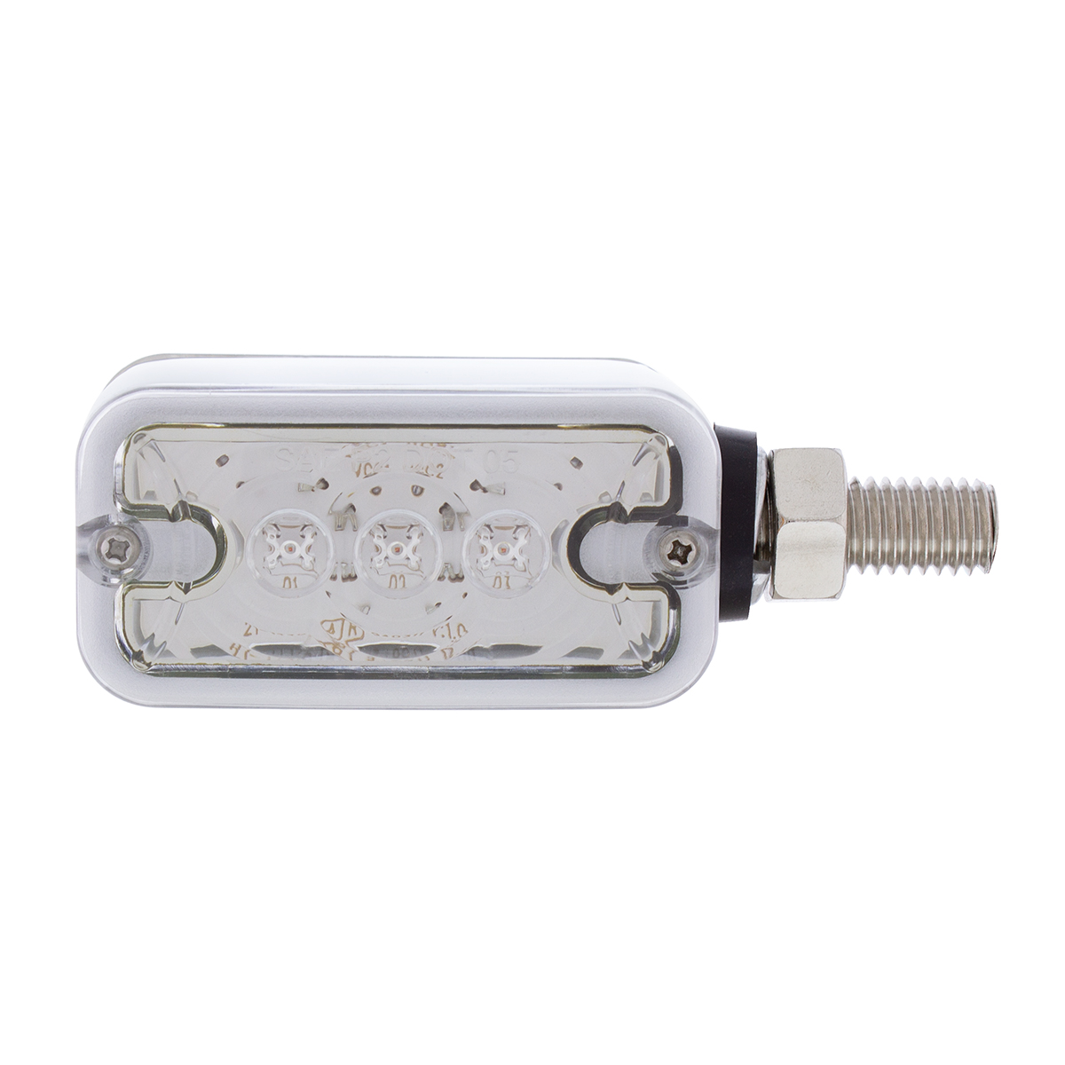 6 LED Single Function Double Face Light - Horizontal Mount - Amber & Red LED/Clear Lens - Thumbnail 6