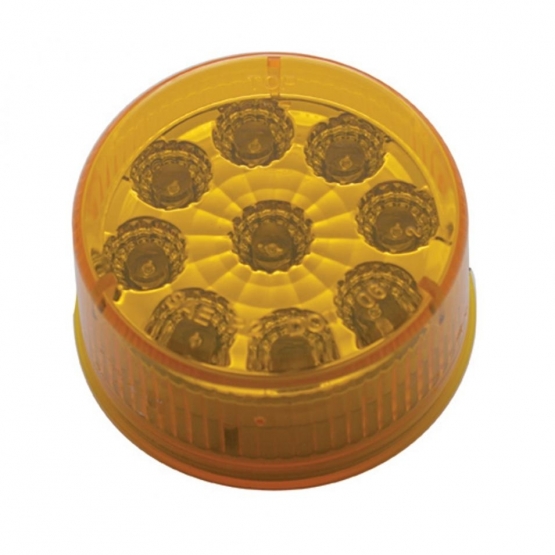 9 LED 2" Round Reflector Light (Clearance/Marker) - Amber LED/Amber Lens - Thumbnail 3