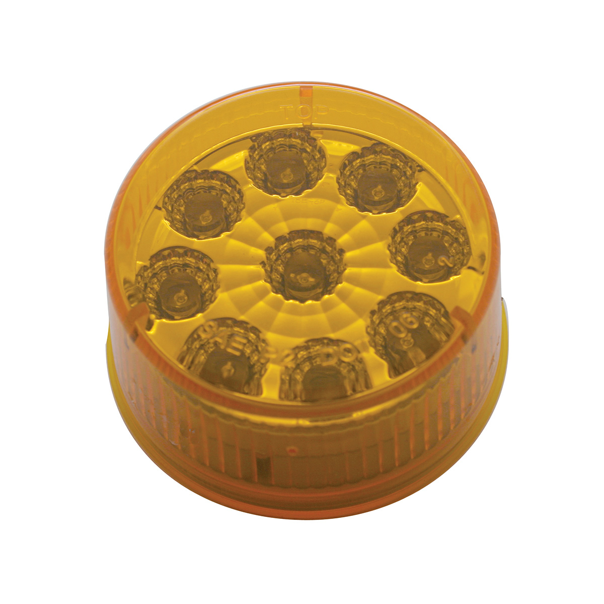 9 LED 2" Round Reflector Light (Clearance/Marker) - Amber LED/Amber Lens (Bulk) - Thumbnail 3